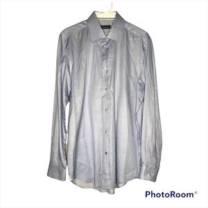 Robert Graham Button Up Long Sleeve Striped Shirt Size 42 Blue White